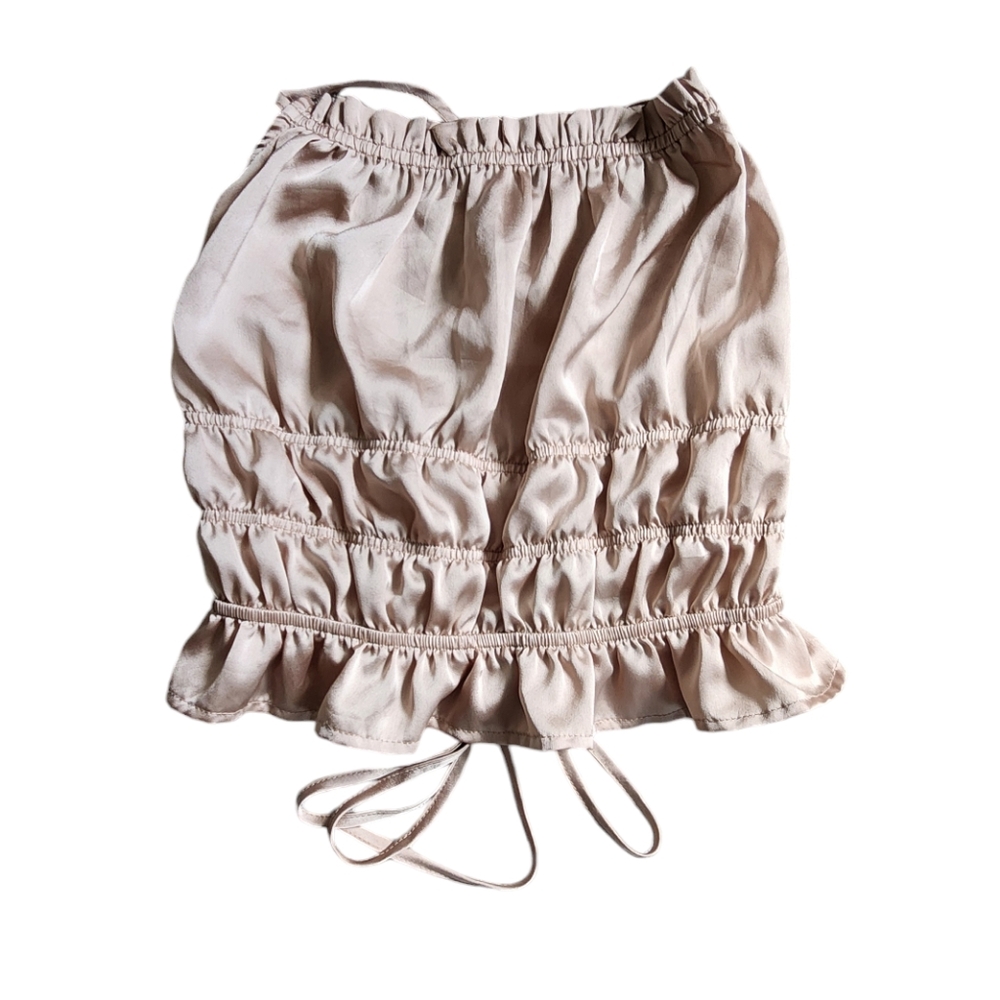TILLY'S West Of Melrose Gold Lace Up Back Crop Top Size XL